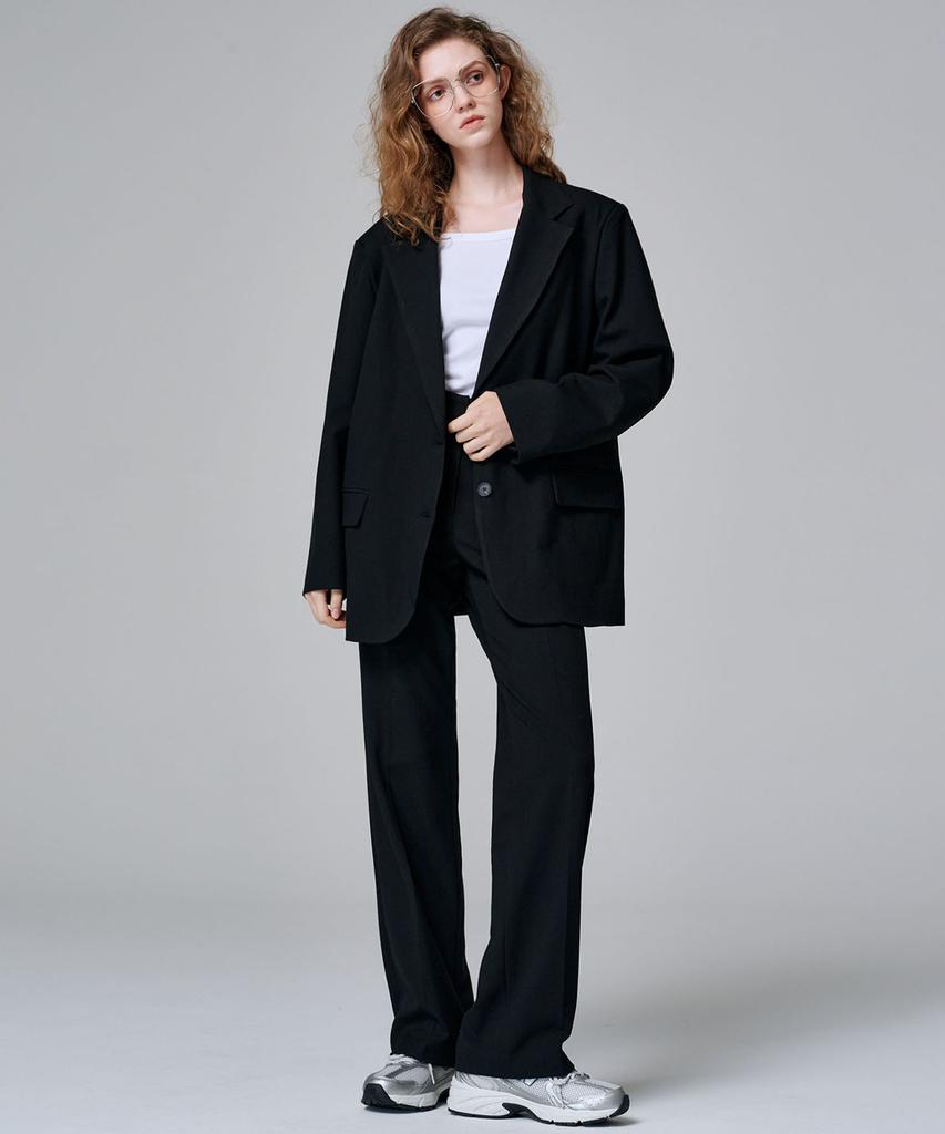 MALOUPE 2115 Stretch Semi-Wide Pants (Black)