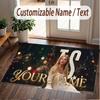 Custom Name Crystal Velvet Rug,Taylor Swift Comfortable Anti Slip Floor Mat For Room Decoration