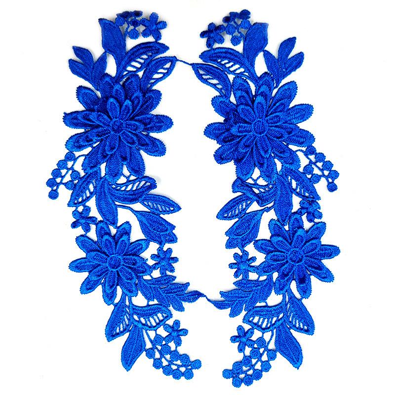 1 пара вышитых нашивок с отделкой 3D цветочная аппликация для одежды сумки кружево цветок DIY полые изысканные значки аксессуары 23X8 см
