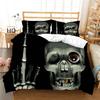 3D Skull Bed Linen Set, Duvet Covers With Pillowcases, Microfiber Comforter, Luxury Print, Halloween, Double Bed, Joom