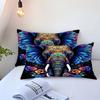 Colorful Elephant Flowers Pattern 3D Print Duvet Cover Soft Comfortable Luxury Bedding Set Wildlife Theme Quilt Cover Pillowcase