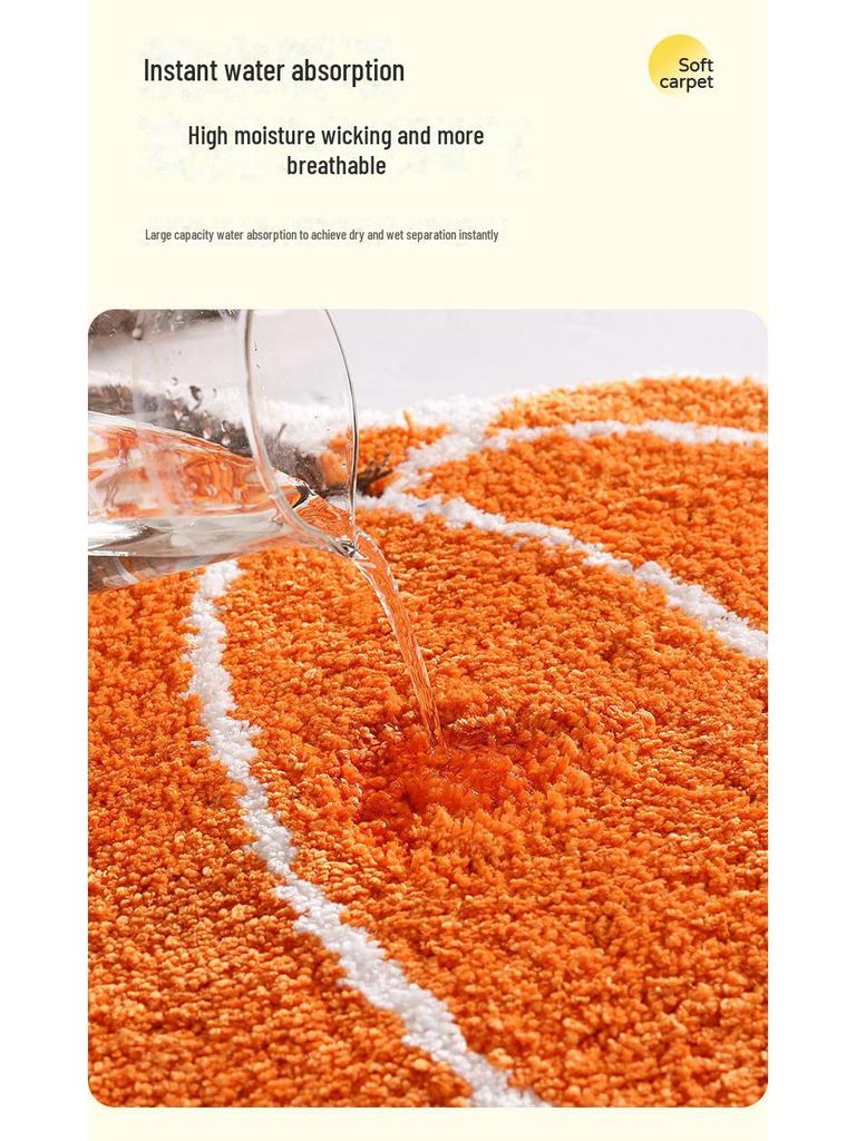 New Creative Pumpkin Flocking Non-Slip Absorbent Bathroom Door Mat