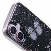 AW Series For iPhone 16 Case Glitter Bling PVC Butterfly TPU Shockproof Phone Cover