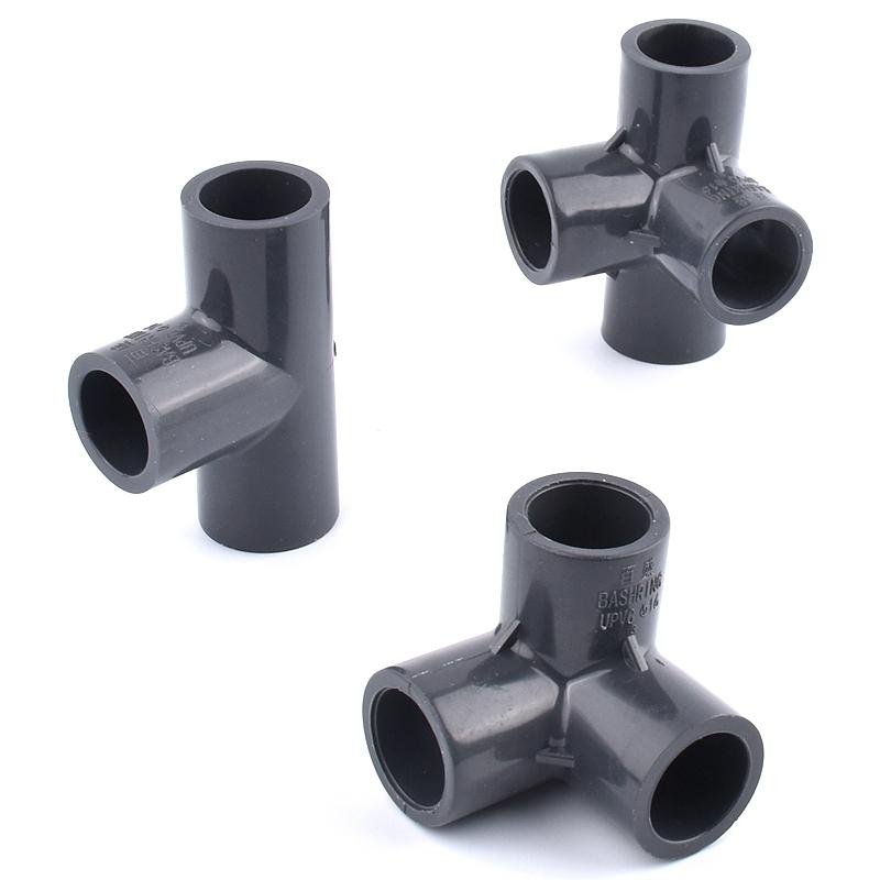 1~5 шт. 16 мм темно-серые фитинги для труб из ПВХ, соединители для аквариума, прямой тройник, колено, соединительное соединение, садовая труба из ПВХ, аксессуары для самостоятельного монтажа