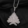 Men's Zircon Christmas Tree Hip-Hop Pendant Necklace - European & American Trendy High-End Jewelry