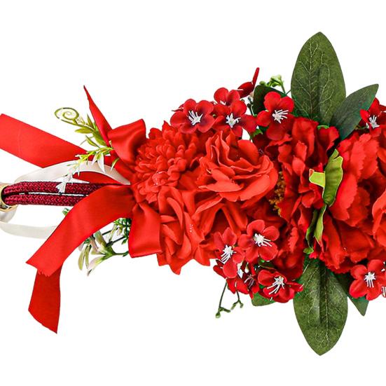 Цветочные подхваты для штор с реалистичными шелковыми цветами, регулируемые тканевые ремешки, декоративные аксессуары для штор для свадьбы, дома