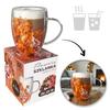 Szklanka Termiczna Z Kwiatami Podwójne Ścianki Pomarańcz Róż 300 Ml