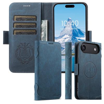Кожаный флип-кейс для iPhone 17 Pro / Samsung с MagSafe, подставкой и слотом для карт