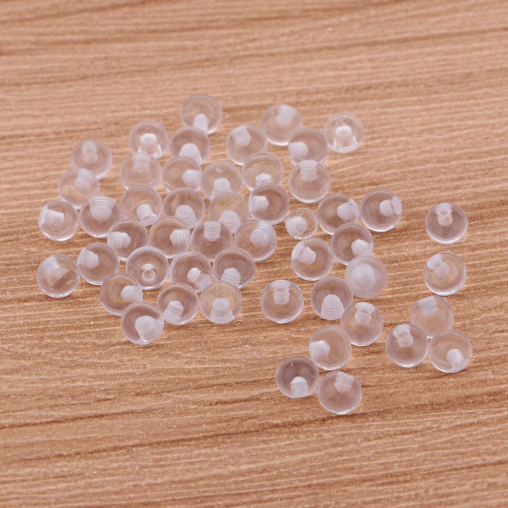 50 Pieces Body Piercing Jewelry Replacement Balls Clear Acrylic  1.2 X 3mm