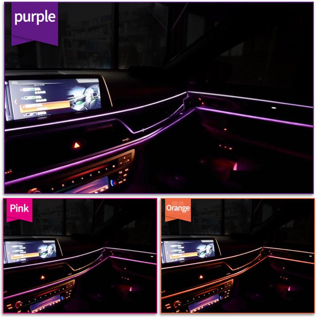 1M/2M/3M/5M Car Interior Led Decorative Lamp EL Wiring Neon Strip For Auto DIY Flexible Ambient Light USB Party Atmosphere Diode