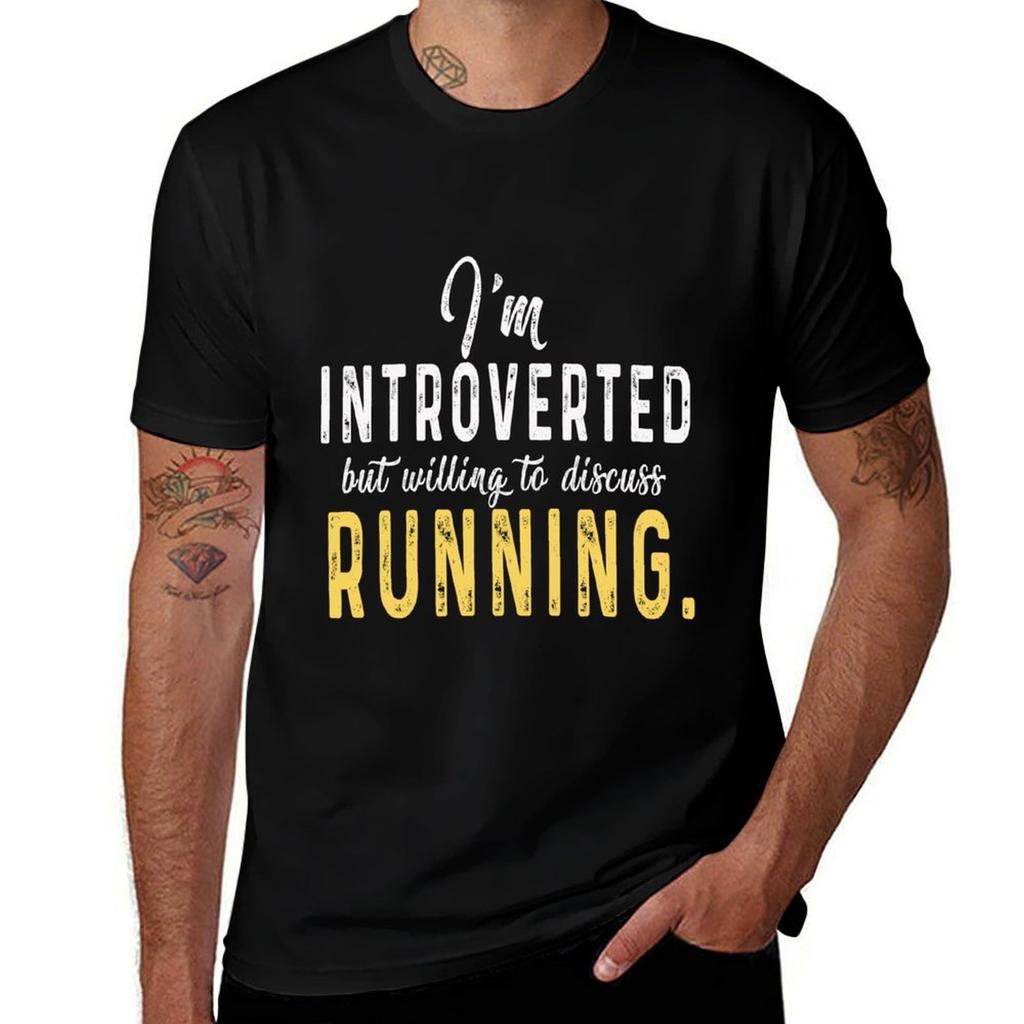 Im introverted but willing to discuss running Funny Running Quotes TShirt Festival Short Sleeve TShirt