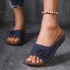 Модные летние сандалии женские туфли нескользящая обувь для ходьбы обувь слипоны женские сандалии на танкетке праздничные тапочки женская обувь