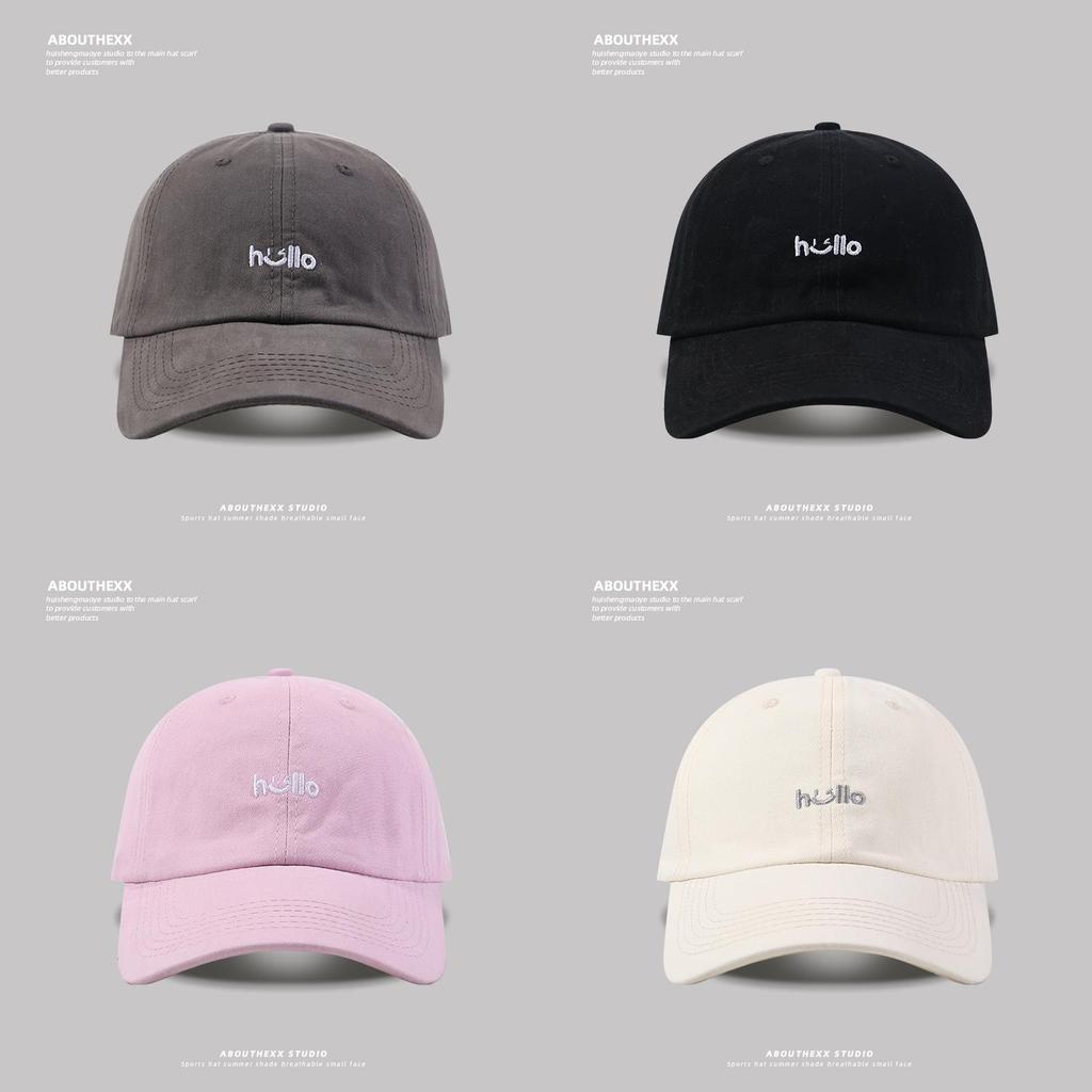 Hello Embroidered Baseball Cap For Girls Spring Summer Sun Protection Cotton Female Hat