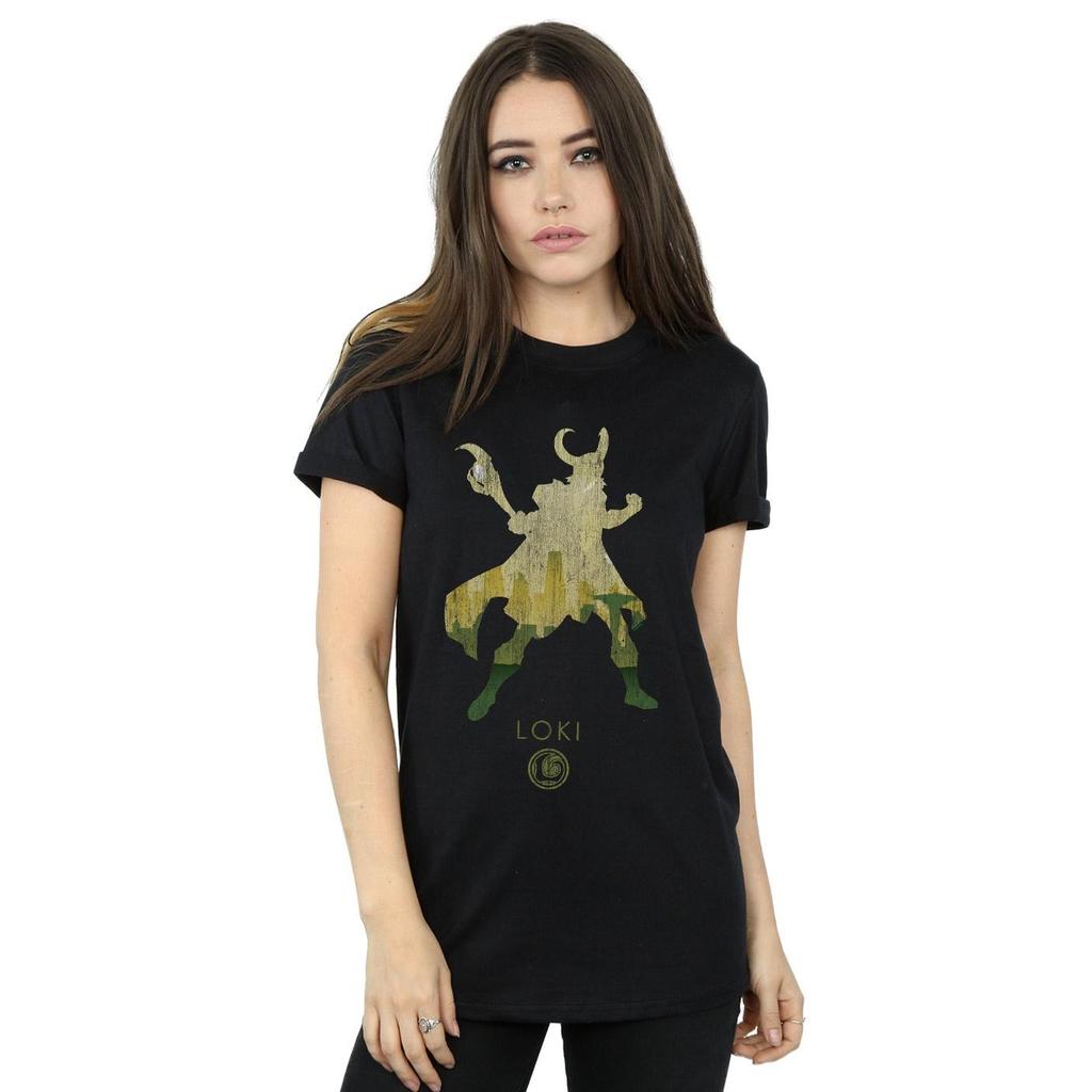 Marvel Womens/Ladies Loki Silhouette Cotton Boyfriend T-Shirt