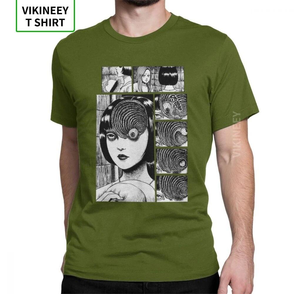 Футболка Uzumaki Junji Ito с изображением ужасов и манги, футболки унисекс с короткими рукавами, новые футболки из хлопчатобумажной ткани, дизайн одежды, футболки