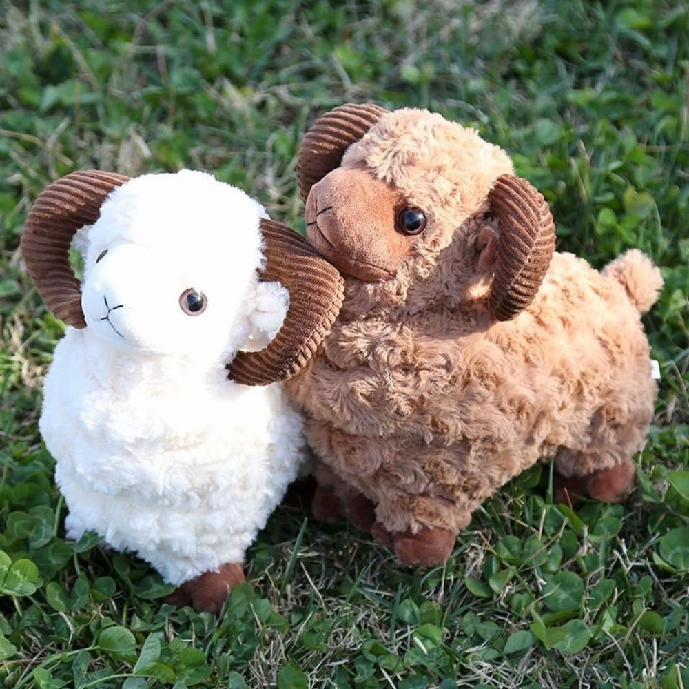 Soft Plush Sheep Plush Toy Fluffy Fur Lamb Plush Doll Gifts Zodiac Mascot Doll Kids