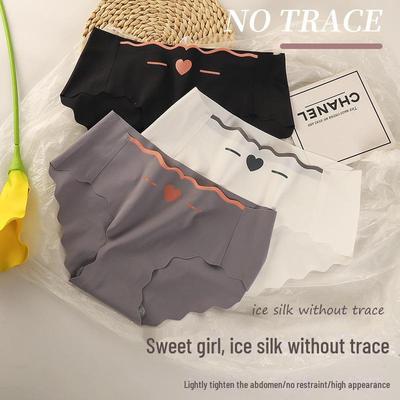Женское бесшовное нижнее белье Ice Silk, японский стиль с симпатичным поясом, дизайн, приподнимающий бедра, классные трусы