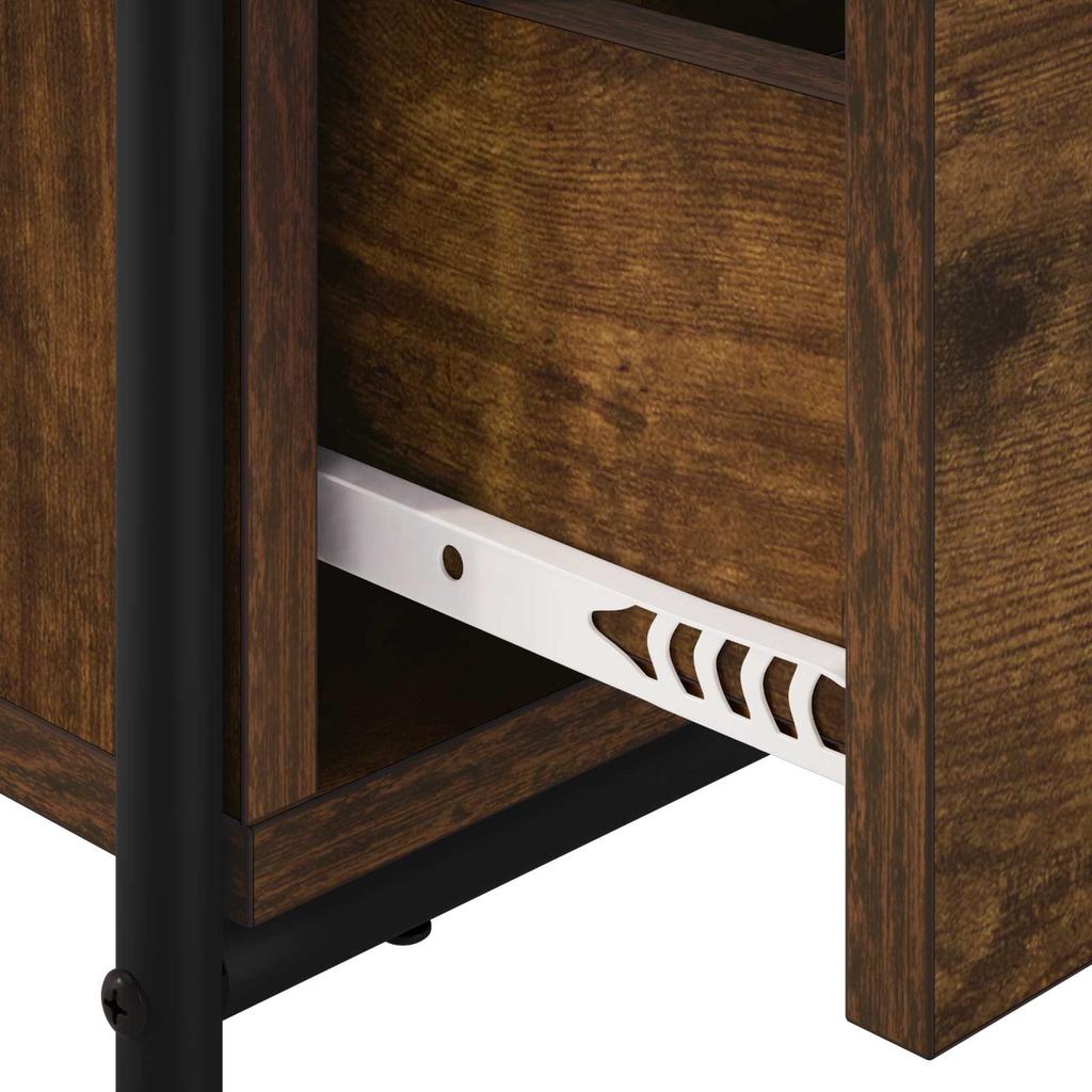 Nightstand 2 pcs. Smoked Oak 40 x 30 x 50 cm Engineered Wood