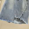 Sexy and Irregular Denim High Waist A-line Skirt with Plus Size for Women
