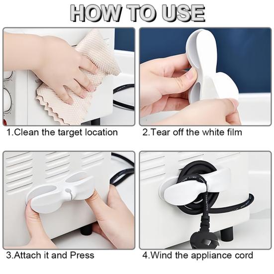 10 шт. органайзер для шнура кухонной техники, клейкая лента, держатель для намотки шнура, держатель для обертки, держатель для кабеля скороварки, миксера, кофеварки