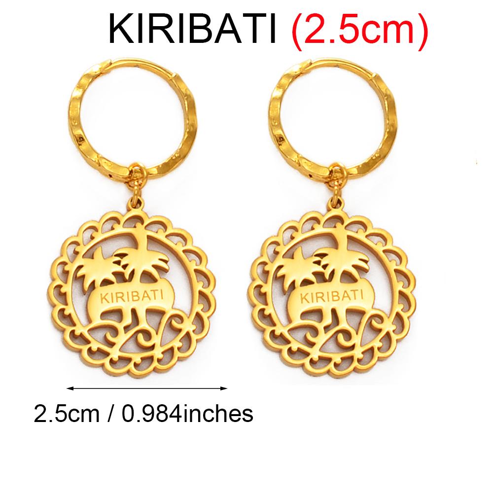 Anniyo Kiribati/Guam/Chuuk/Kwajalein/Hawaii/Pohnpei/Marshall Earrings Women Girl Gold Color Jewelry Coconut Tree Earring #200506