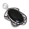 Black Onyx Gemstone Handmade 925 Sterling Silver Jewelry Pendant 2.60" E4z18