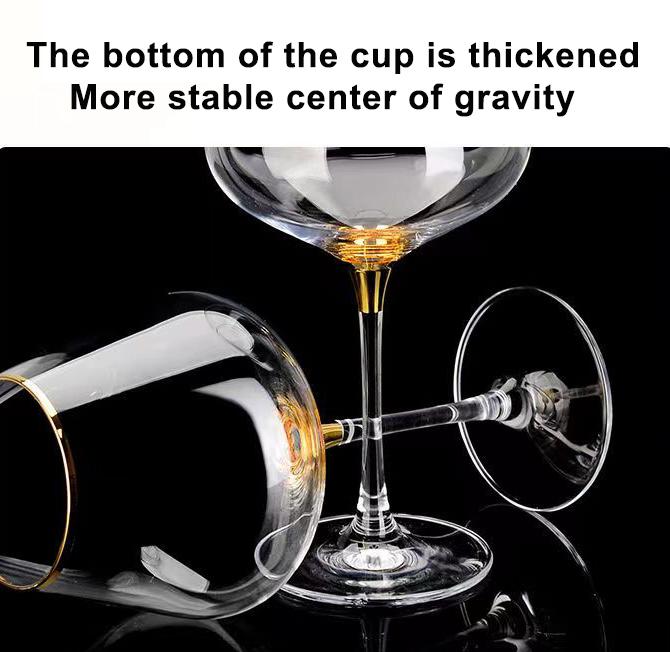 Европейский 660 мл Роскошный Золотой Бордовый Стеклянный Винтажный Винный Бокал Бокалы для Шампанского Бокал Стеклянный Стакан Набор Чашек Хрустальные