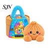 Stuffed Bun Plushie Plush Dumpling Stress Relief Toy, Giant with Steamer, Soft Pinchable Toys Anxiety Relieving Steamed for Kids Teens Adults