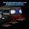 USB Car Charger 1-to-2 Cigarette Lighter Adapter with Dual USB 3.1A Ports, LED Voltage Display, Safety Protection, 12V/24V