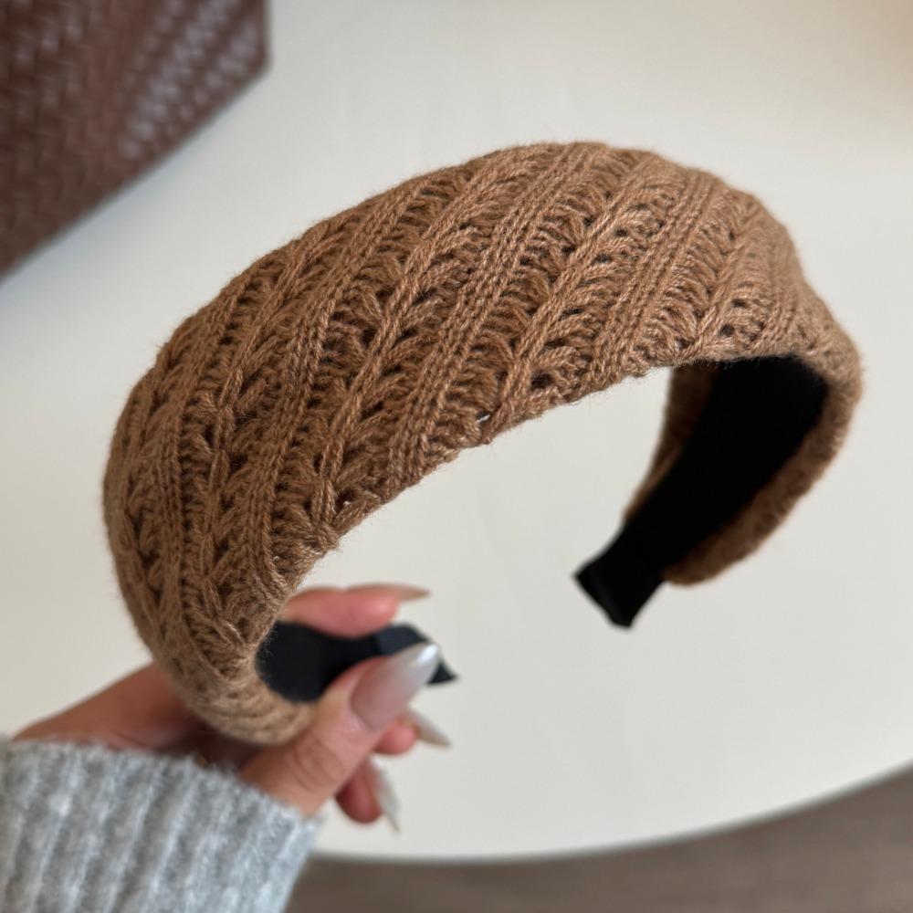 Wide Edge Knitted Headband Knit Warm Hair Band Sweet Woolen Hairband Outdoor