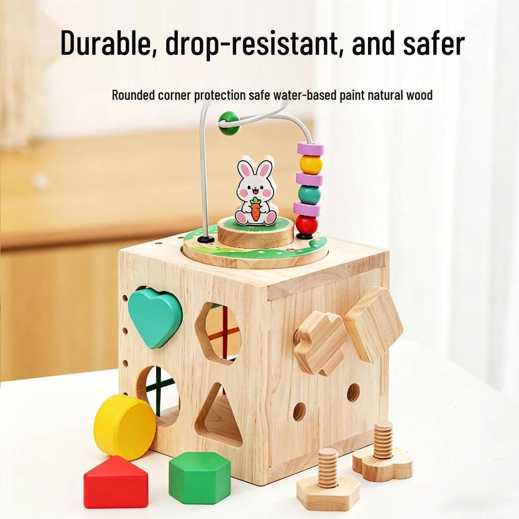Multifunctional Bead Maze & Pegboard Educational Toy for Shape Recognition & Grip Training