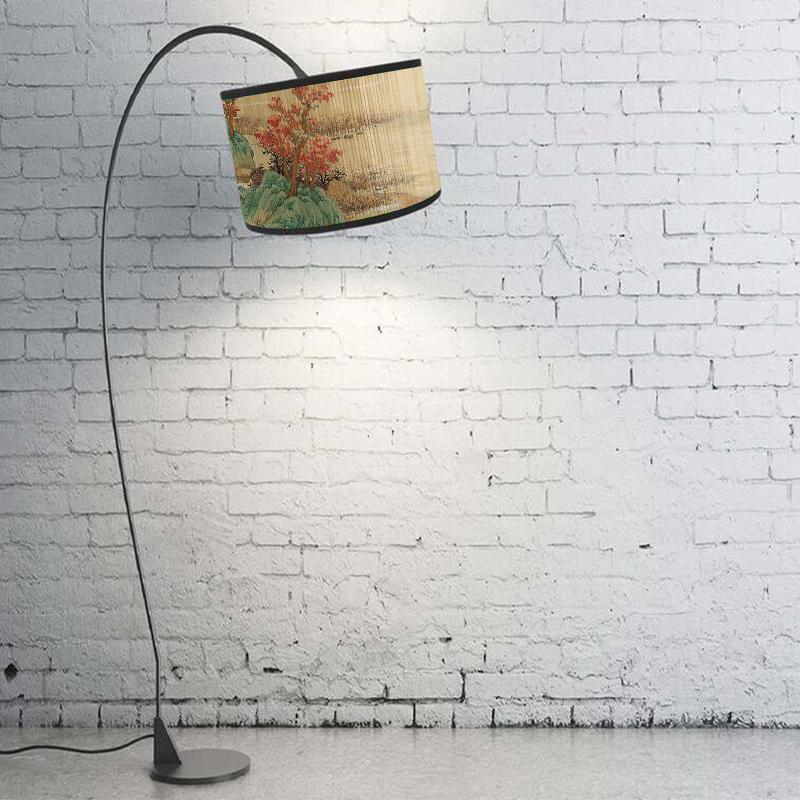 Бамбуковый абажур для потолка в китайском стиле, домашний декор, люстра в виде барабана, настенный светильник, абажуры из бамбукового искусства, абажур