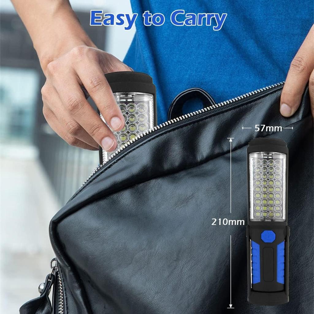 LED Work Light with Magnet Rechargeable Torch Workshop Lamp Portable Camping Lamp for Car Repair, Workshop, Garage, Camping, Emergency Lighting