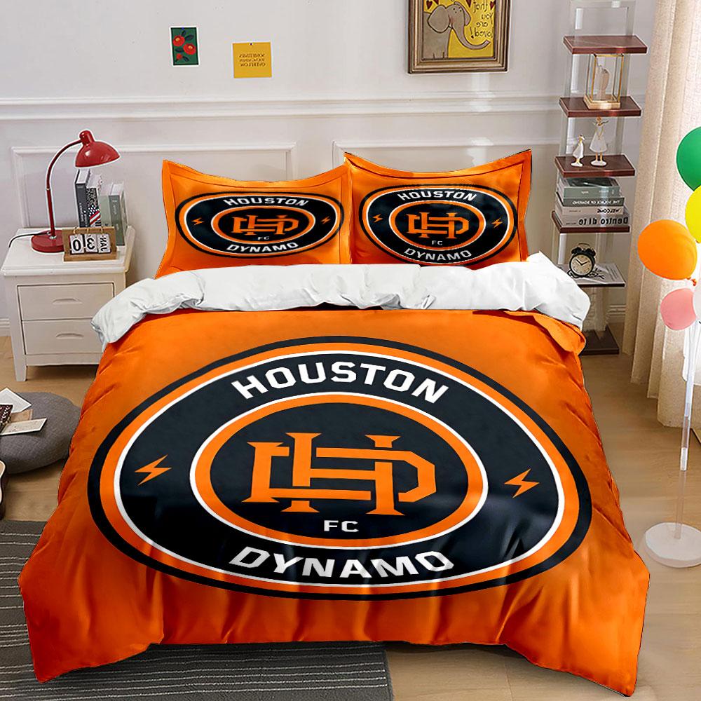 Orange Houston Dynamo Bedding Set Bedding Duvet Cover Set Duvet Cover Pillowcases (1 * Duvet Cover 2 * Pillowcases, without duvet insert)
