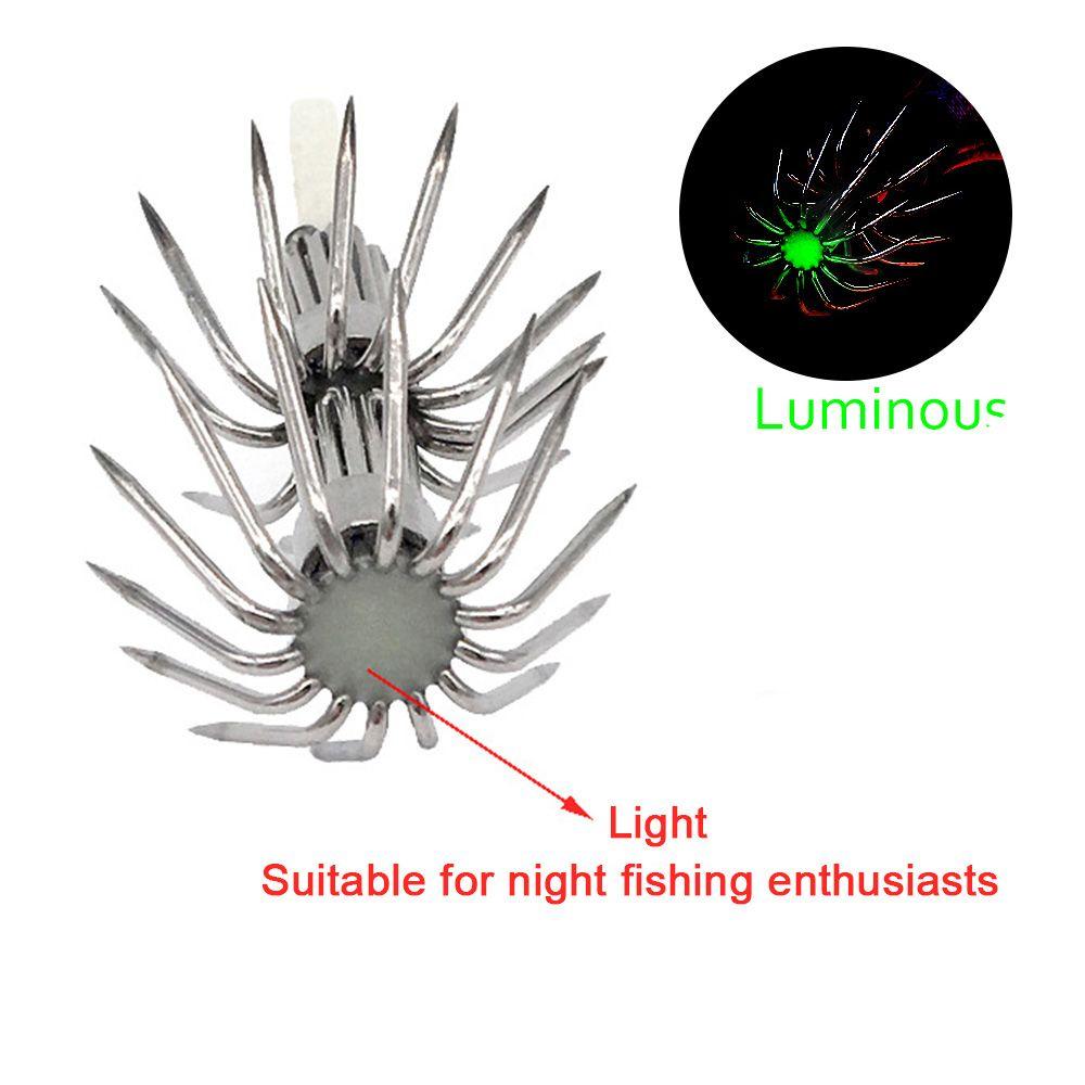 Fishing Tackle Wood Shrimp Lures Plastic Baits Octopus Squid Lure Hooks Umbrella hook Glow in Dark