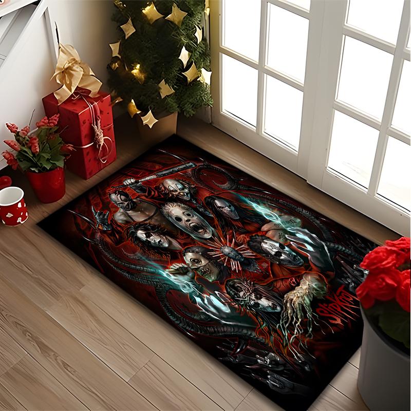 Dark Demon Rug Ideal for Reading Room, Multi-purpose Office Chair Sofa Carpet, Anti-slip Printed Home Area Rug