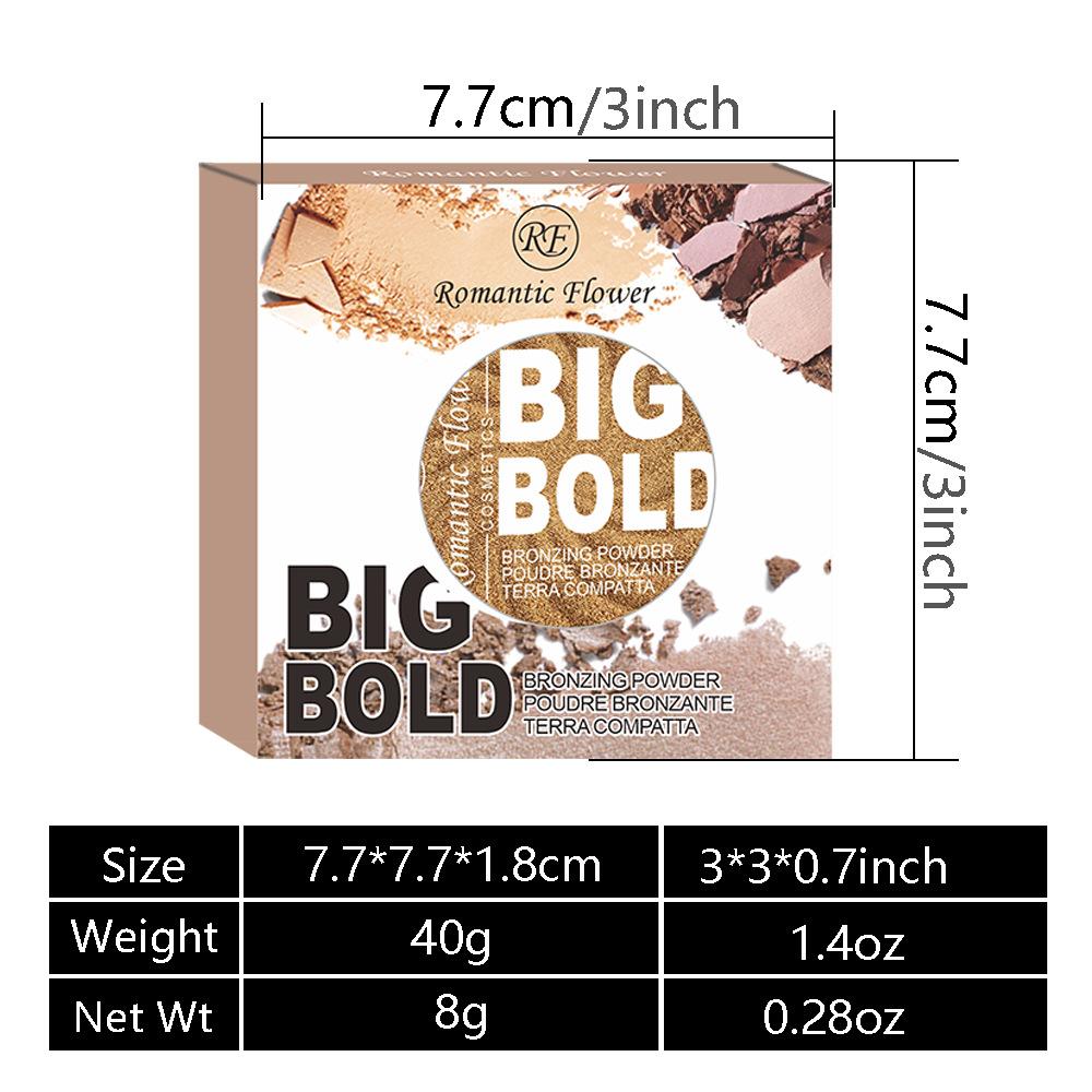 3-х цветная пудра, осветляющая лицо, прессованная пудра бронзового цвета, водостойкая и глянцевая косметика