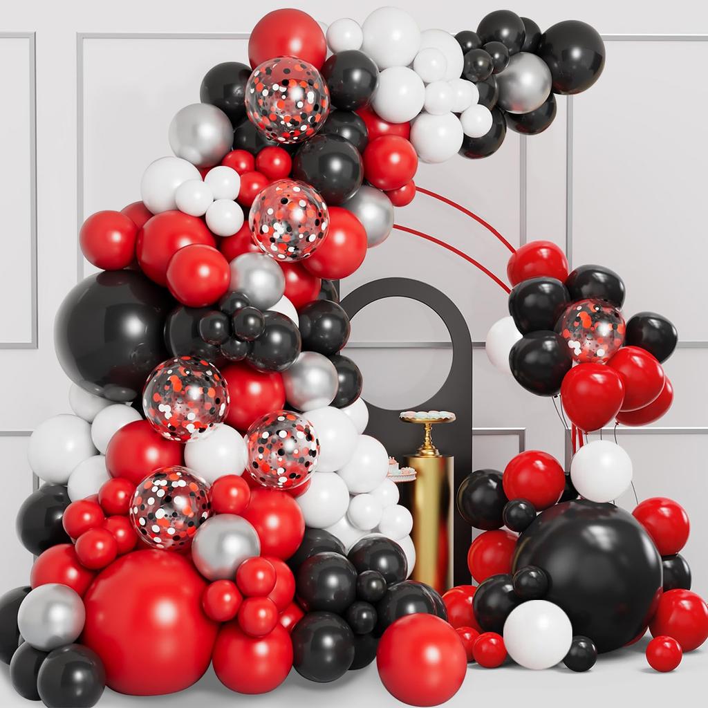Красные и черные шары гирлянда арка комплект черный красный конфетти шар свадьба день рождения вечеринка выпускной детский душ декор шары
