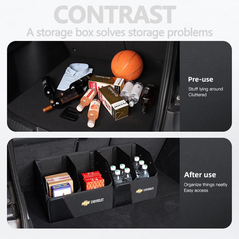 Car Leather Trunk Storage Box Foldable Portable Multiuse Trunk Bag For Chevrolet Spark Captiva Cruze Tracker Epica Nubira Malibu