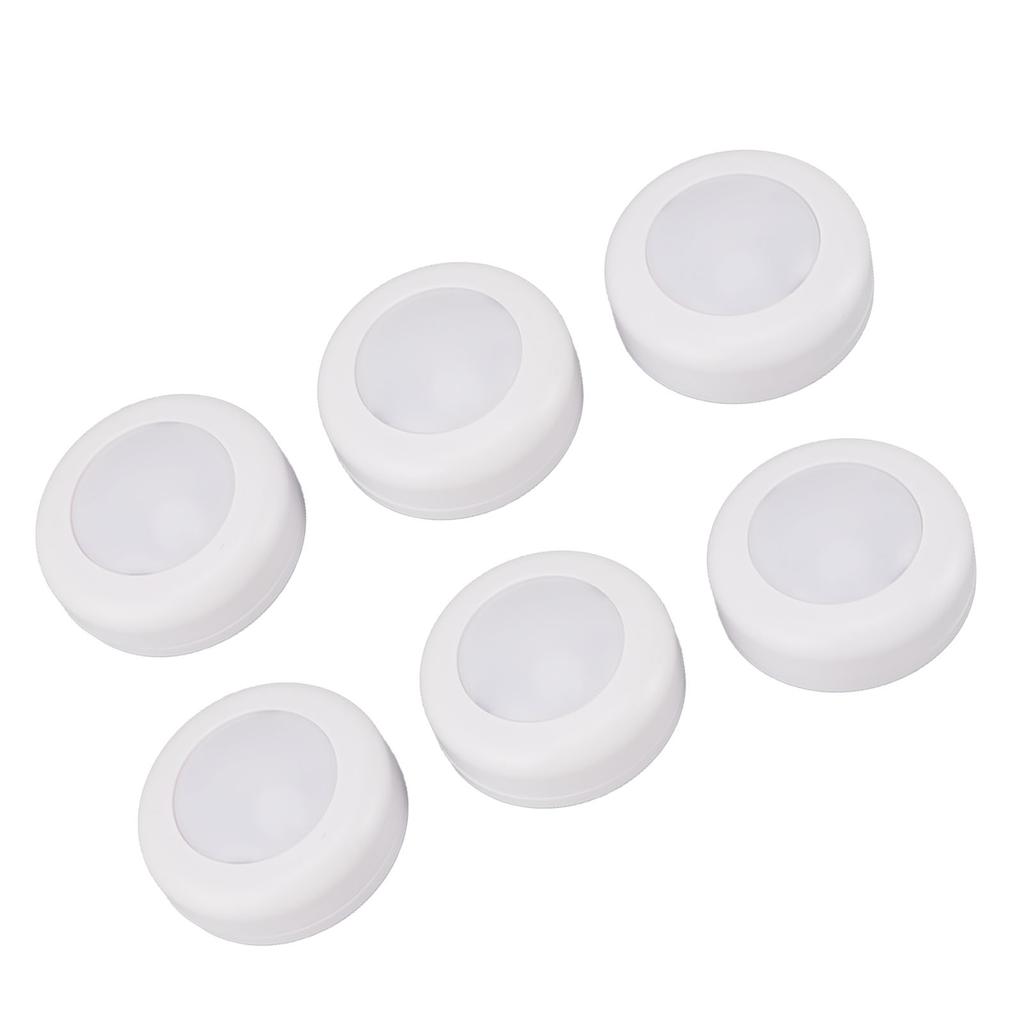 6PCS LED Puck Lights with Remote Control Dimmable Circular Lamp for Under Cabinet Closet Counter
