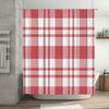 Декор для дома Занавеска для душа Клетчатый узор для ванных комнат Красный Белый Клетчатый дизайн Водонепроницаемая ткань Легкая установка для Вашего Ba