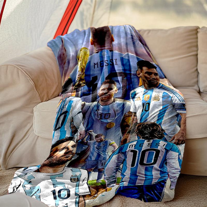 Football Star Messi Blanket Lightweight Print Throw Blanket For Couch, Bed, Car, A Heartfelt Gift for Your Family and Friends