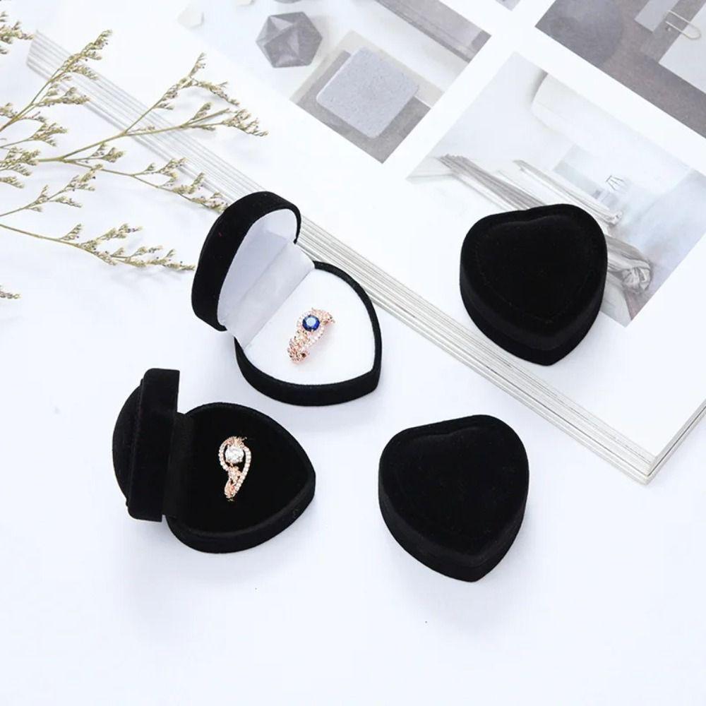 Storage Box Engagement Ring Box Velvet Jewelry Display Case Durable Love Velvet Ring Box Travel