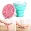 Outdoors Camping Silicone Foldable Cup Picnic Hiking Drinking Mug with Lid Camping Cutlery Travel Collapsible Cup Supplies