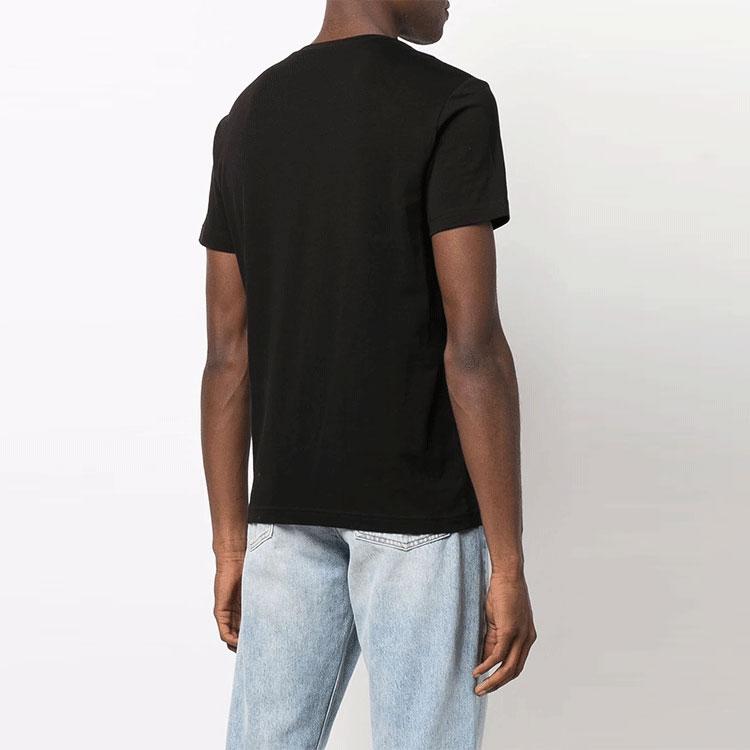 Emporio Armani FW21 Однотонная футболка с логотипом, короткий рукав, мужские топы, черный 6KPT47-PJ03Z-1200