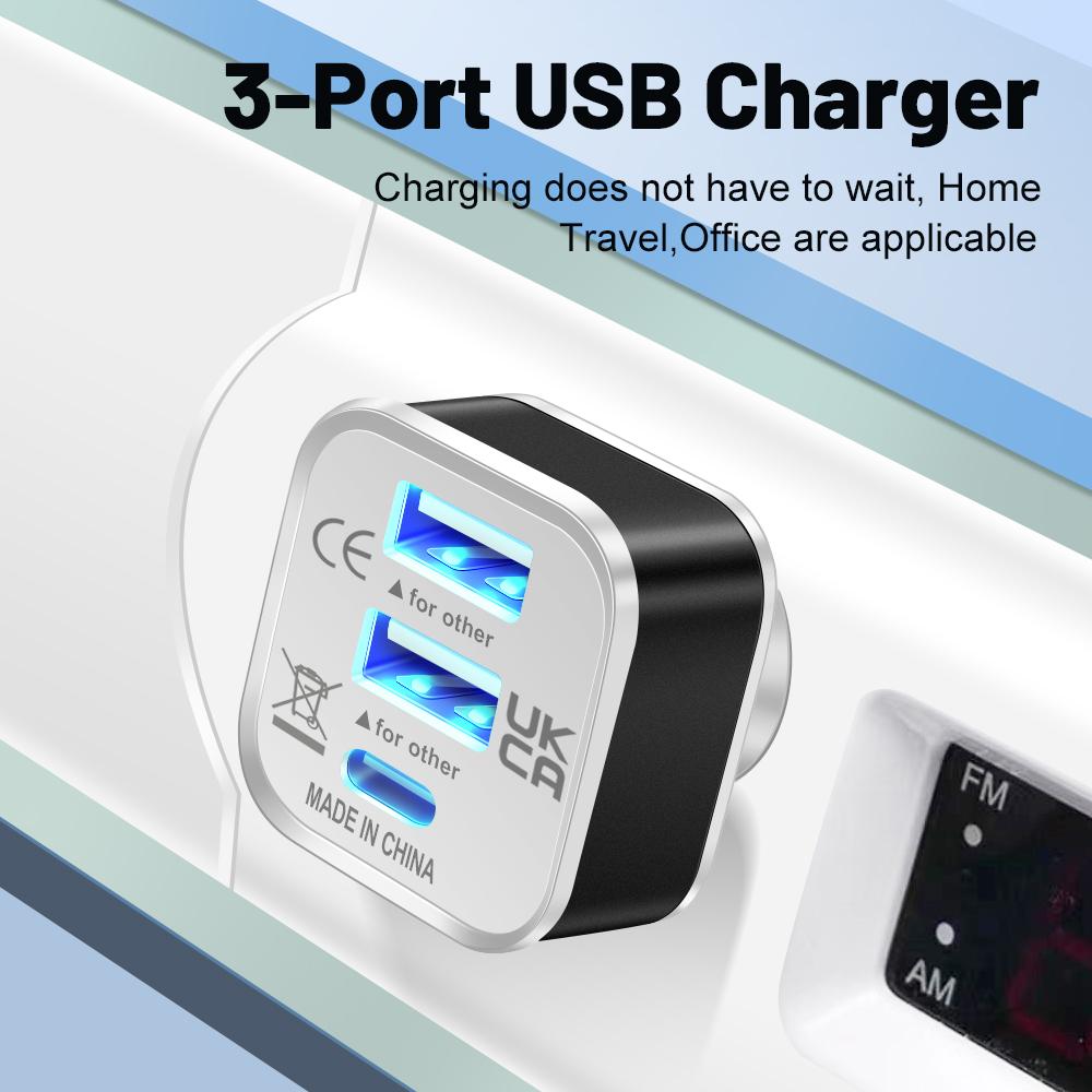 Расширитель USB Type-C на 3 порта 3 в 1 USB 2.0 Сплиттер USB Хаб Адаптер Многоцелевой Разъем Для iPhone 14 Samsung