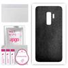 apgo Protective Skin Sticker for the Back Compatible with Samsung Galaxy S9 Plus, Wrap Film, Foil, Vinyl - Pattern Black Leather