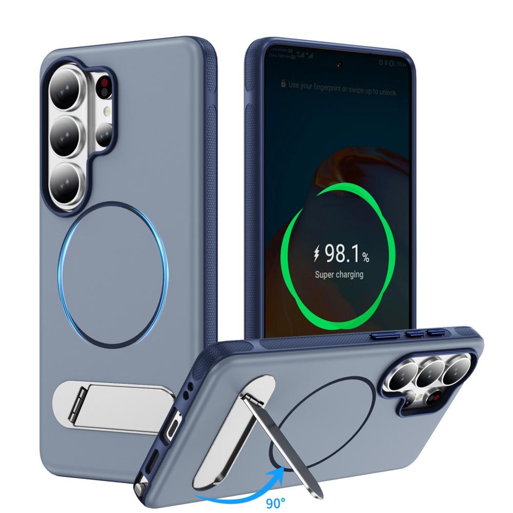 Матовый Металлический Держатель Магнитный Чехол для Телефона Для Samsung S26 S25 Ultra S24 S26 S23 Plus S25 FE Для Magsafe Беспроводная Зарядка Чехол