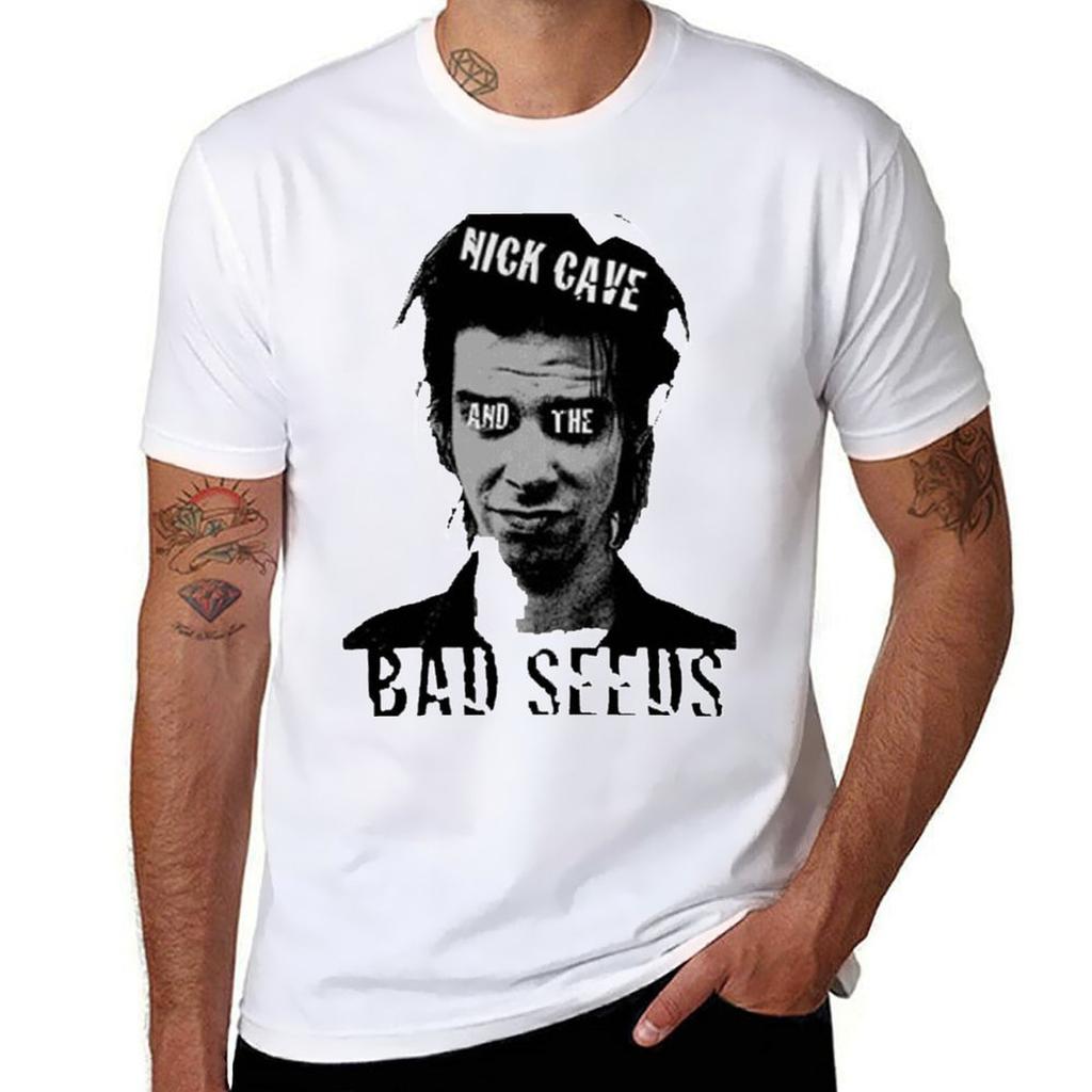 Classic Black Nick Cave Tshirt Active Sports Short Sleeve Cotton Shirt