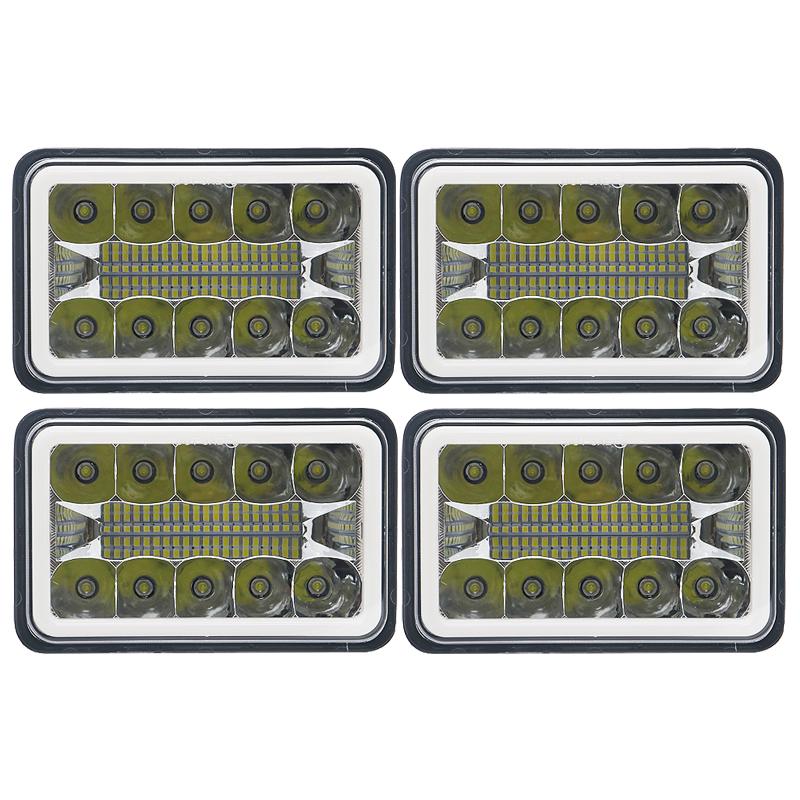 4X6 Автомобильная светодиодная фара, указатель поворота, ДХО, водонепроницаемая, 60 Вт, H4, фара для грузовика, внедорожника, 4WD, трактора, DRZ400, мотоцикла, квадроцикла, UTE